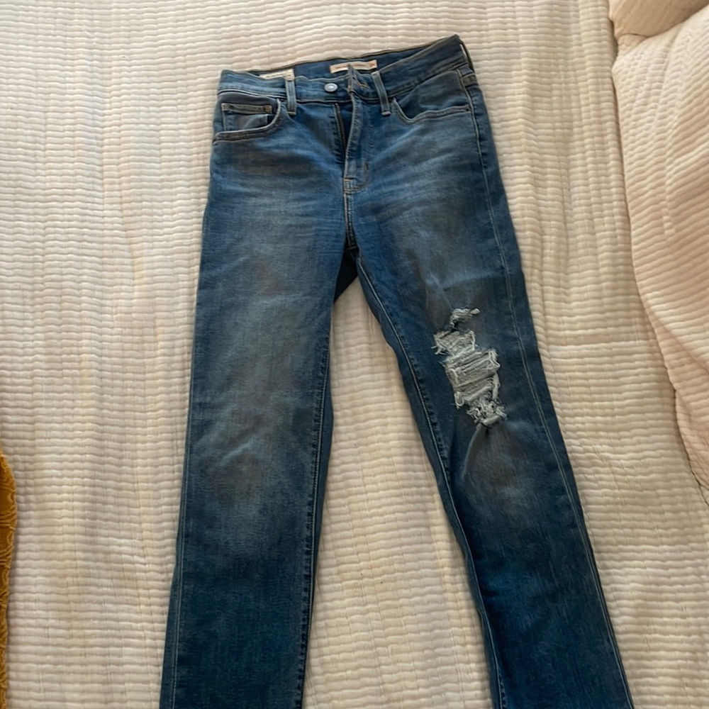 Levi’s high rise straight leg jeans